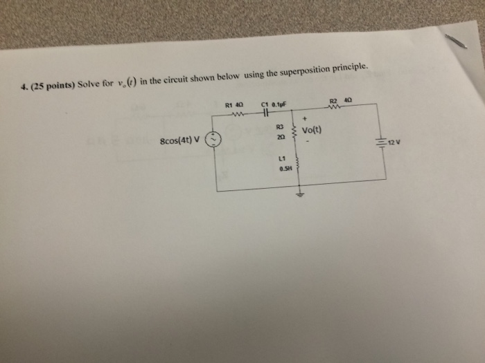 Solved Solve for v_o(t) in the circuit shown below using the | Chegg.com