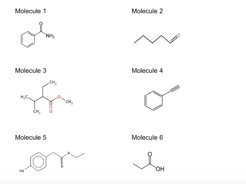 Solved Molecule 1 Nh Molecule 3 Ch Hsc Ch Ch Molecule 5 Ho Chegg | Hot ...