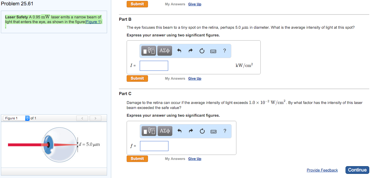 Solved Laser Safety A 0.95 mW laser emits a narrow beam of