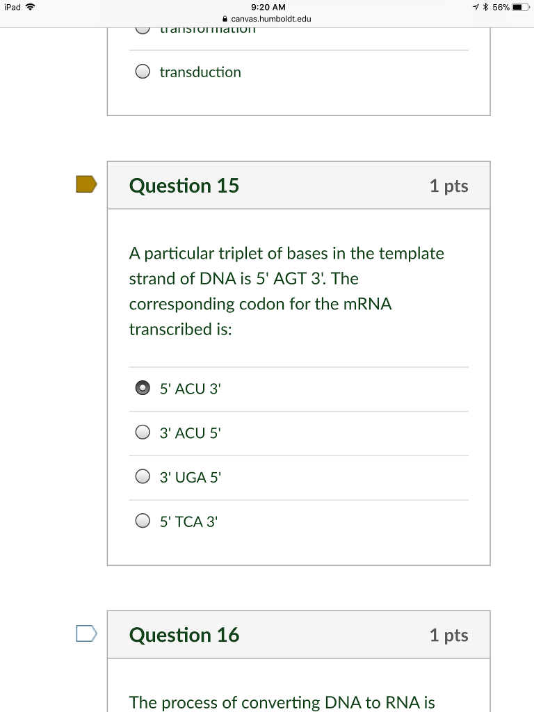 Solved IPad 56 9 20 AM Canvas humboldt edu O Chegg