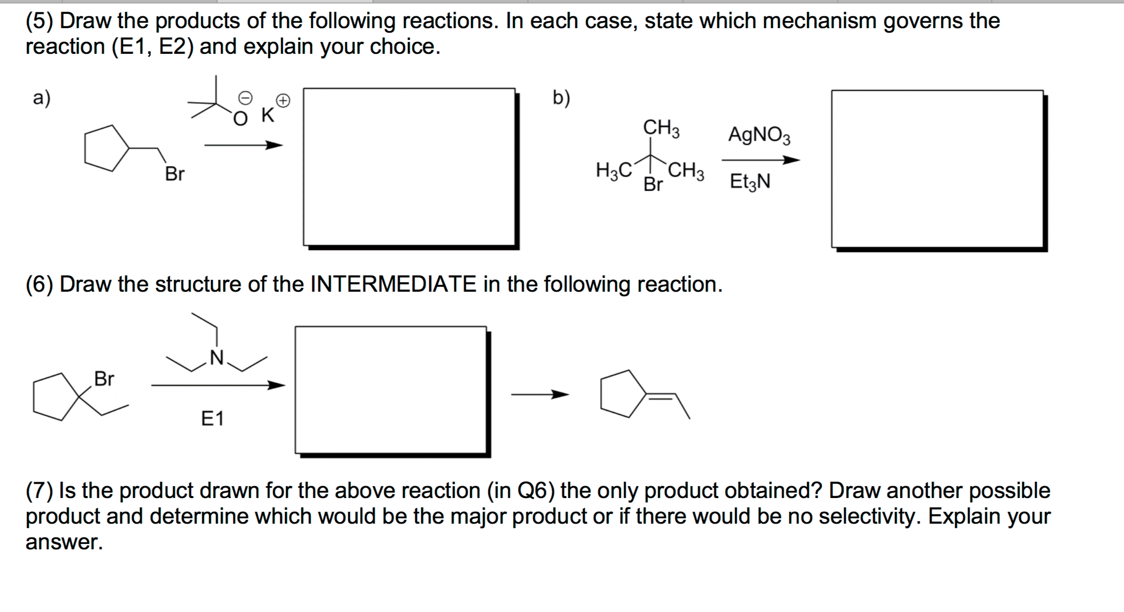 Solved (5) Draw the products of the following reactions. In | Chegg.com