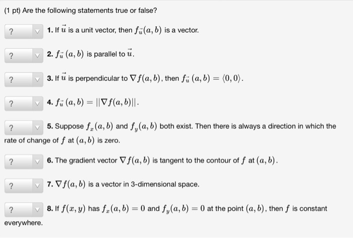 Solved Are the following statements true or false? | Chegg.com