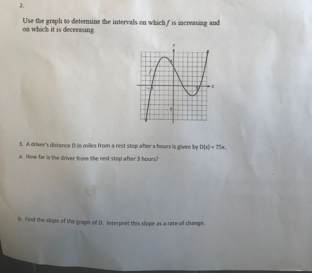 Solved 2. Use the graph to determine the intervals on which | Chegg.com