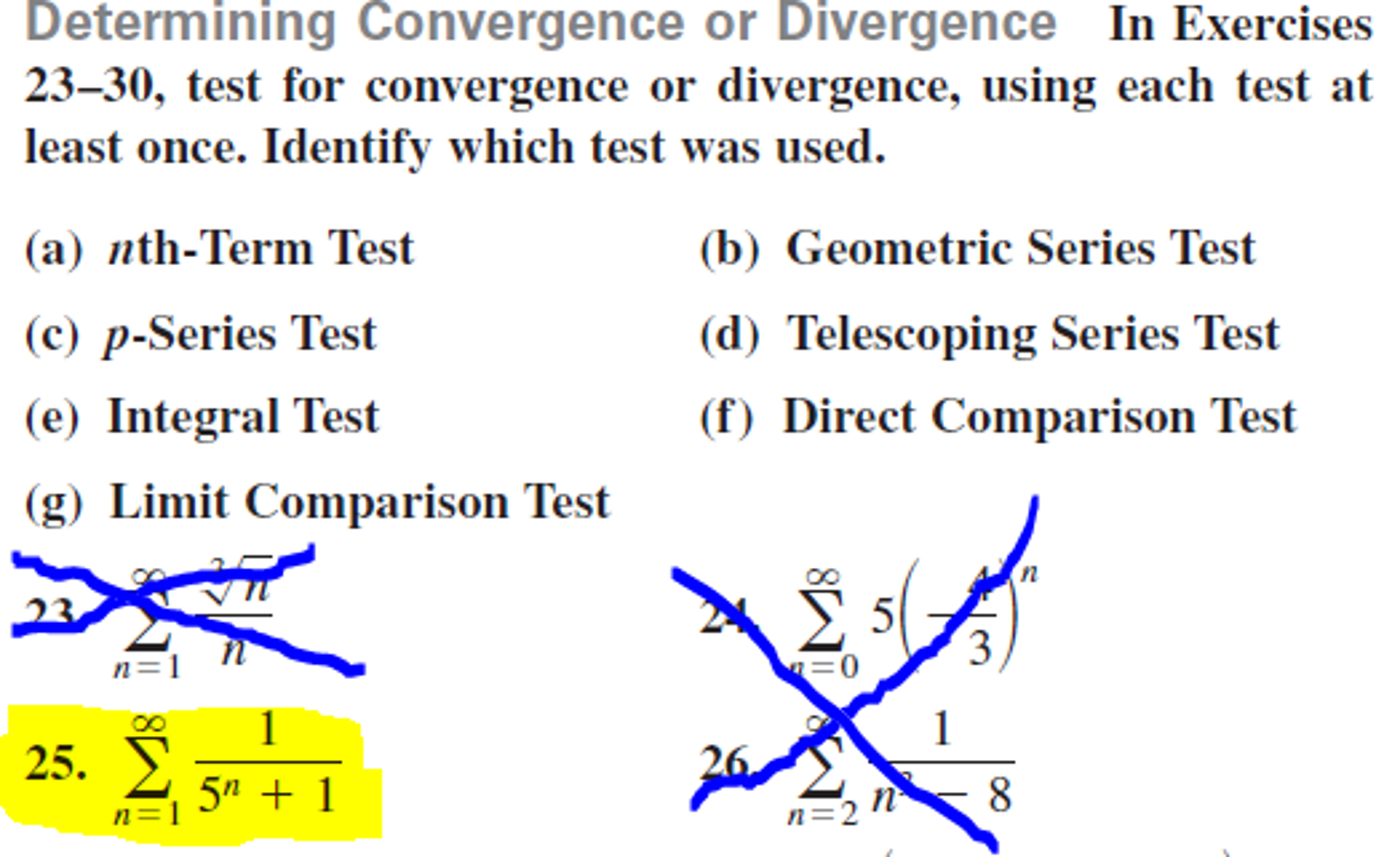 Solved Determining Convergence or Divergence In Exercises | Chegg.com