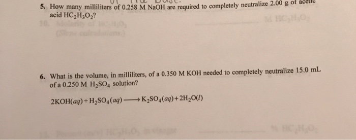 Solved How many milliliters of 0.258 M NaOH are required to | Chegg.com