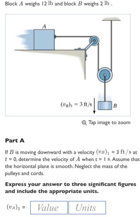 Solved Block A Weighs 12 Lb And Block B Weighs 2 Lb. If B | Chegg.com