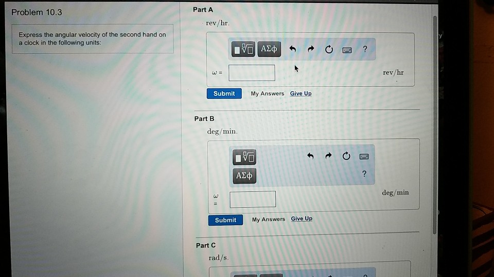 Solved Problem 10.3 Part A rev/hr Express the angular