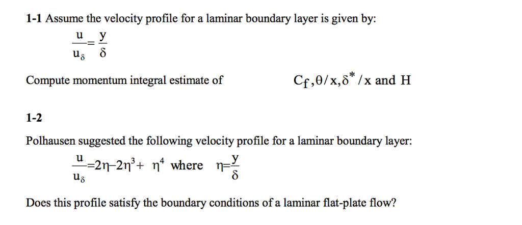 Assume the velocity profile for a laminar boundary | Chegg.com