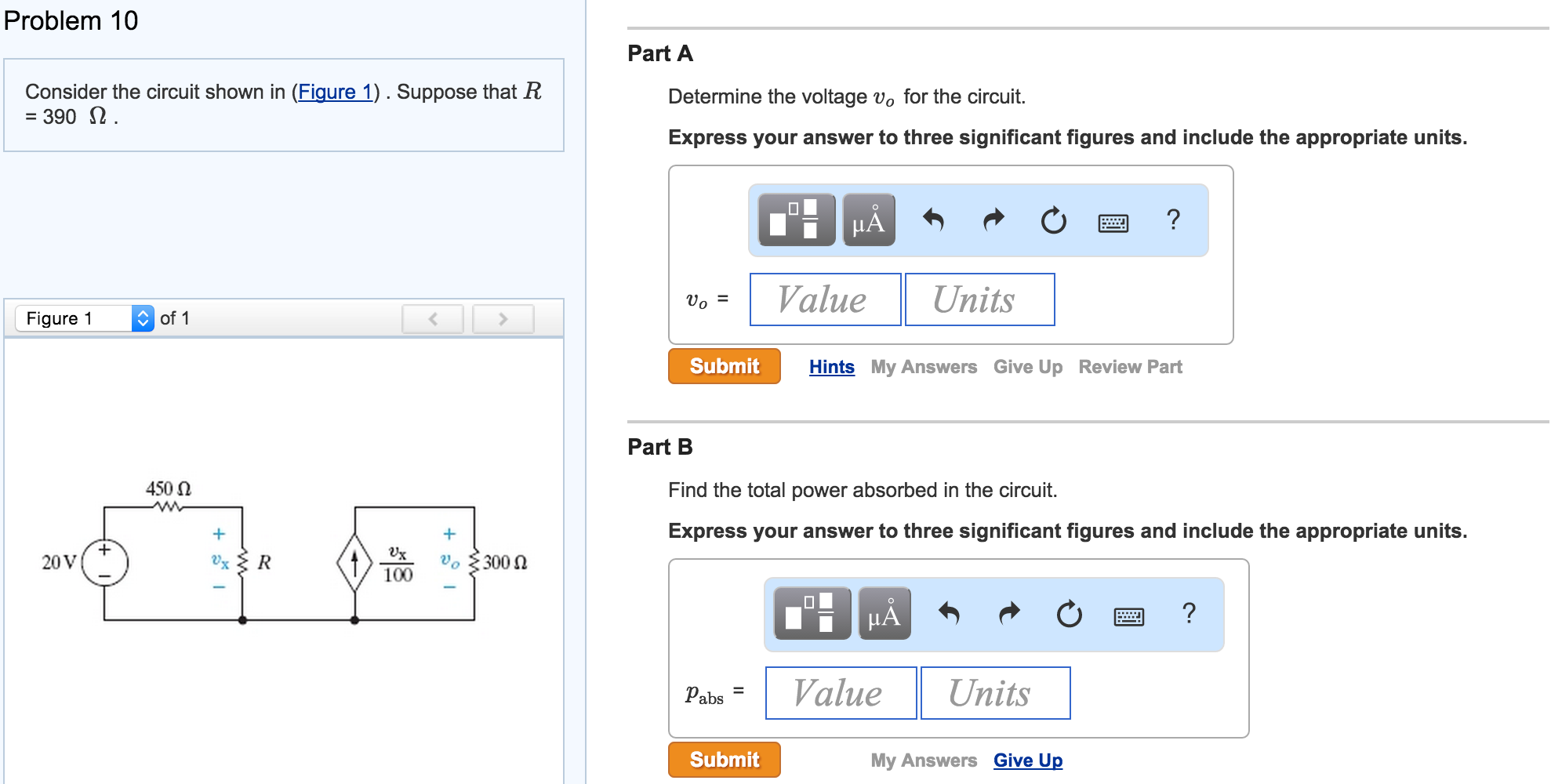 Solved Problem 10 Part A Consider the circuit shown in | Chegg.com
