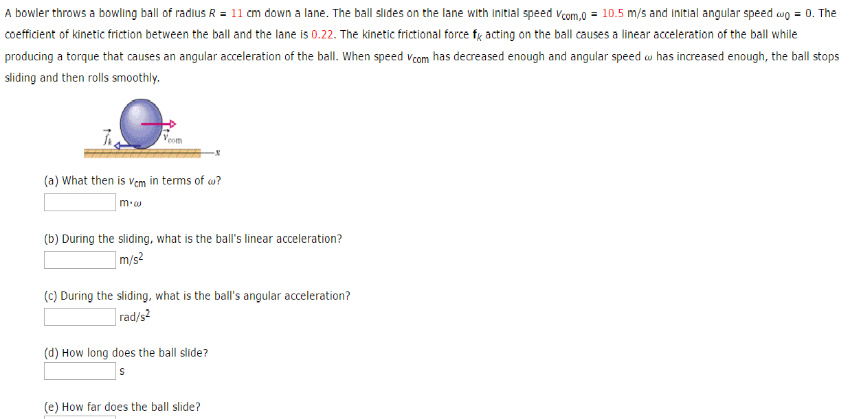 Solved A bowler throws a bowling ball of radius R = 11 cm | Chegg.com