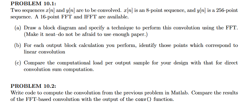 PROBLEM 10.1: Two Sequences N And YTral Are To Be | Chegg.com