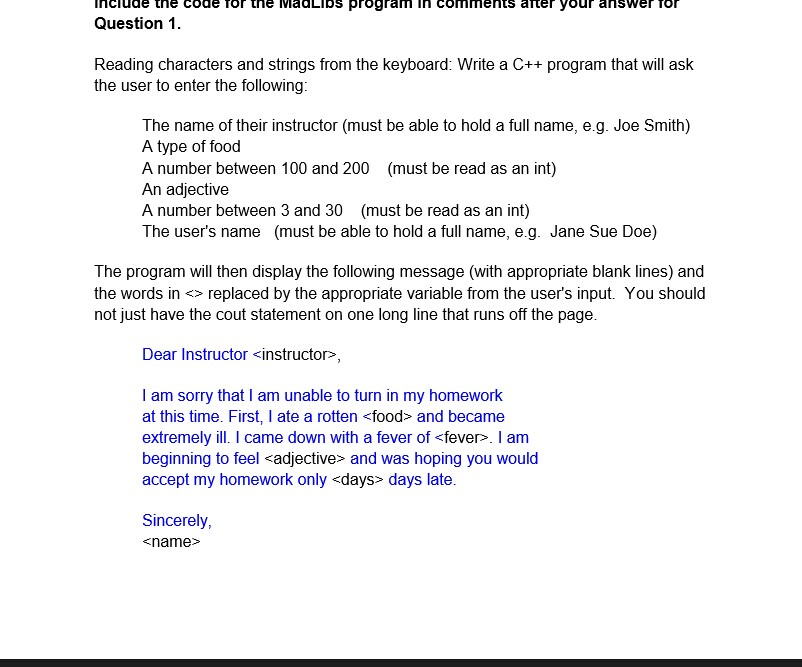 Solved Below your header include your answers to the | Chegg.com