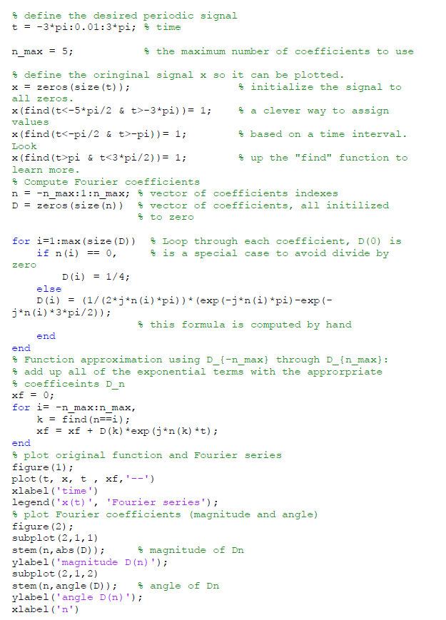 Solved Using MATLAB, plot the signal in Exercise 6.1-1(a and | Chegg.com
