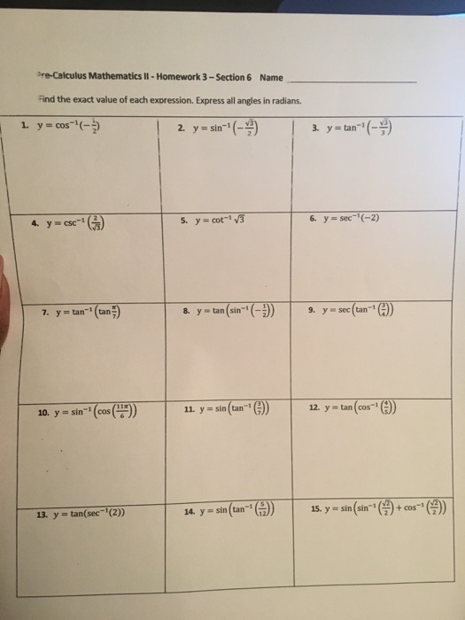 Solved Find The Exact Value Of Each Expression Express All Chegg
