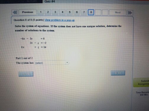 Solved Previous 1 2 3 4 5 7 8 Question 5 of 8 (2 points) | Chegg.com