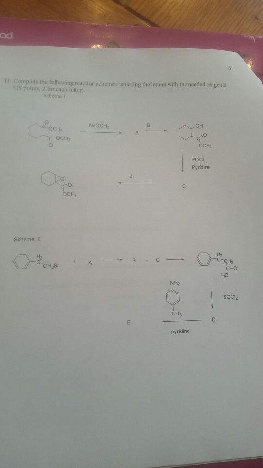 Solved Complete the following reaction schemes replacing the | Chegg.com