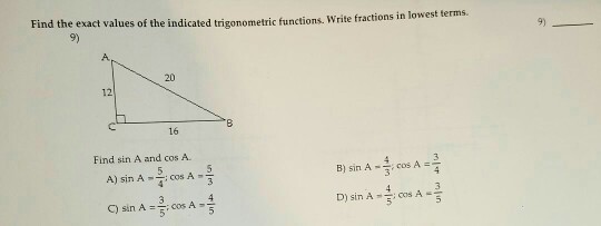 Solved lowest terms Find the exact values of the indicated | Chegg.com