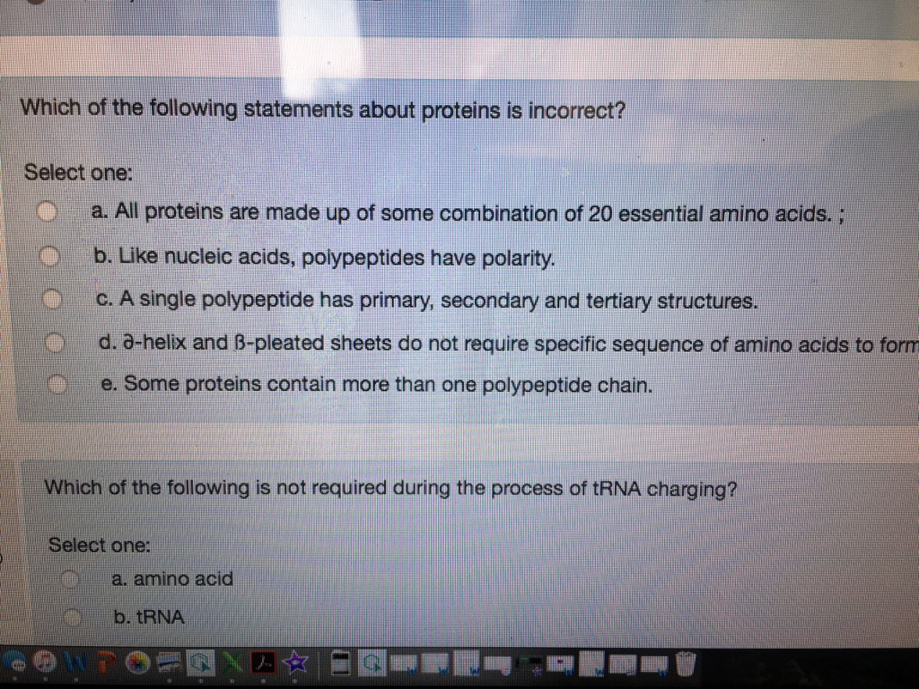 Solved Which of the following statements about proteins is | Chegg.com