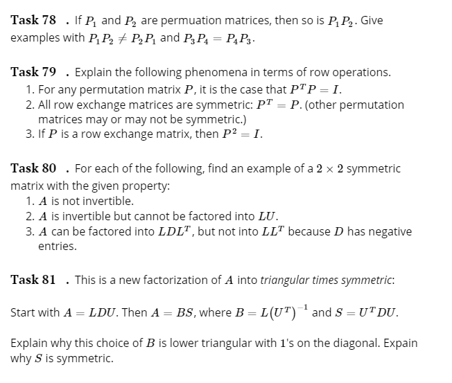 Solved If P1 and P2 are permuation matrices, then so is Pl | Chegg.com