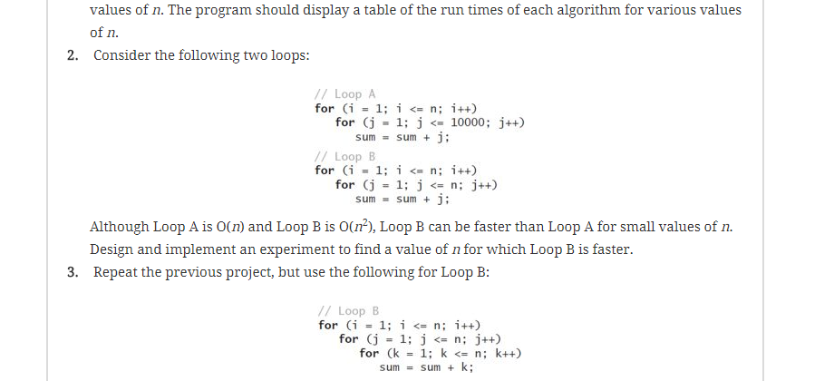 Solved values of n. The program should display a table of | Chegg.com