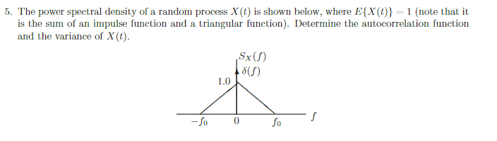 Solved The power spectral density of a random process X(t) | Chegg.com