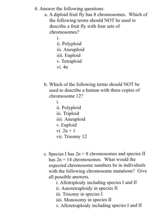 Solved Answer the following questions a. A diploid fruit