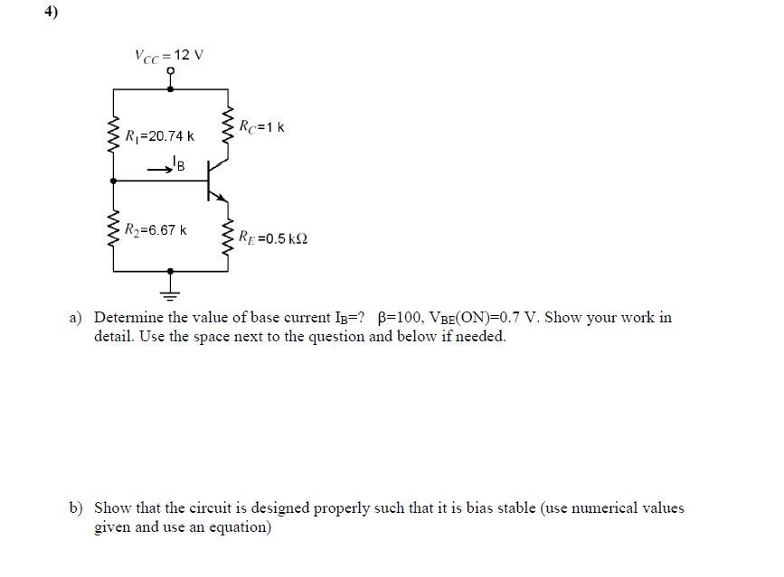 Solved Determine The Value Of Base Current IB=? Beta=100, | Chegg.com