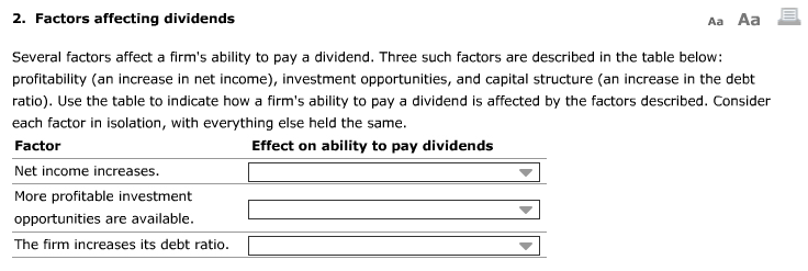 Solved options for all boxes are either: a. increases the | Chegg.com