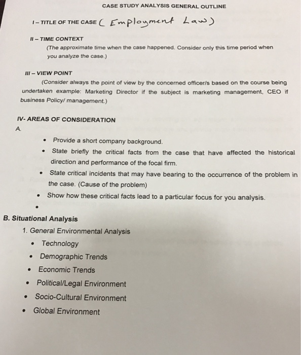 How to do a case study analysis law