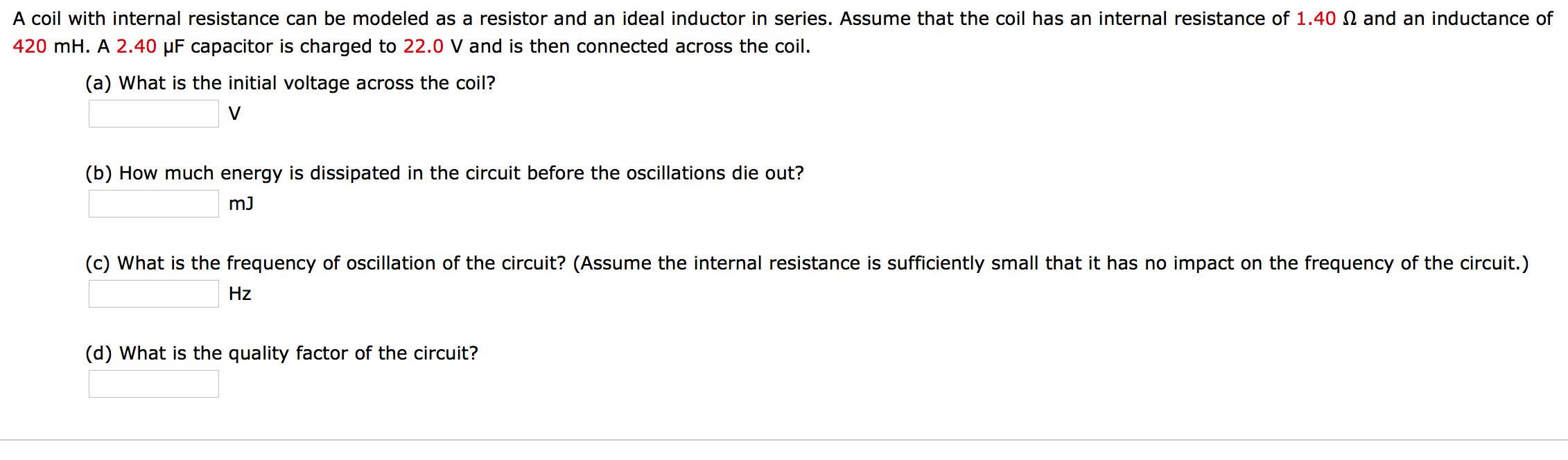 Solved A coil with internal resistance can be modeled as a | Chegg.com