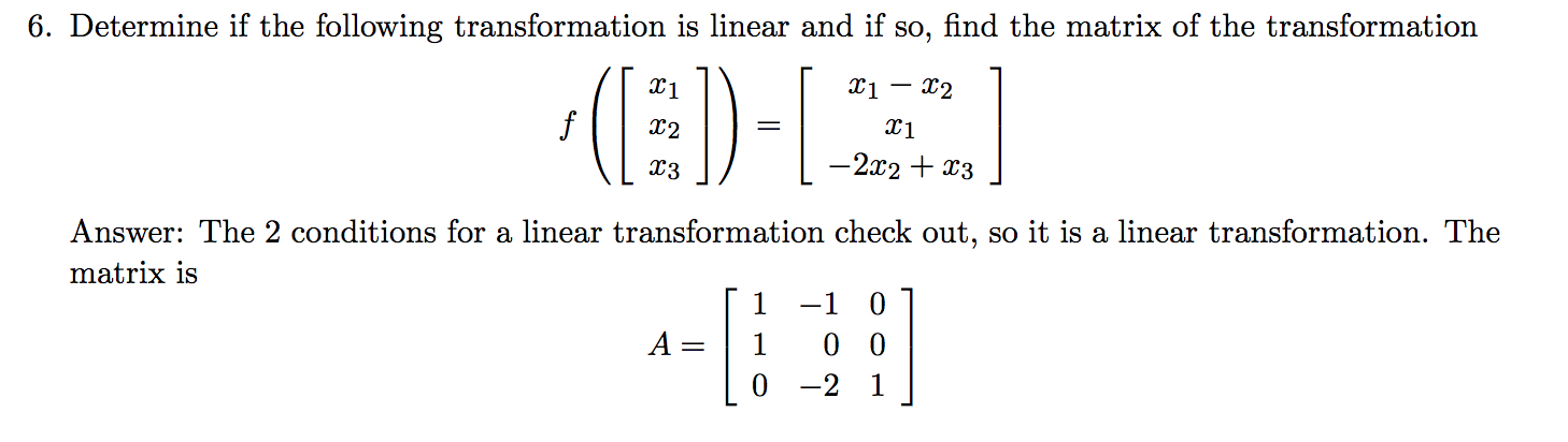 Solved Determine if the following transformation is linear | Chegg.com