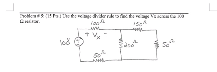 Solved Use the voltage divider rule to find the voltage Vx | Chegg.com