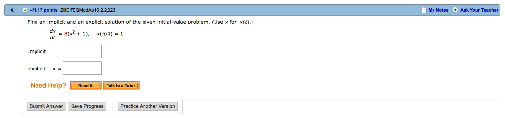 Solved Find an implicit and an explicit solution of the | Chegg.com