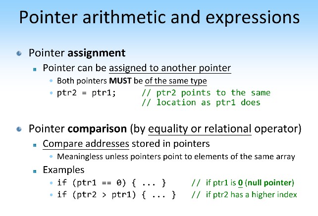 definition of pointer assignment