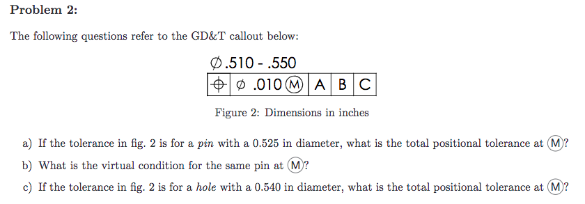 Gdt Math Example Questions Solved Problem 2: The following questions refer to the GD&T | Chegg.com