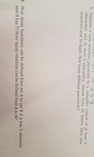 Solved Suppose a case sensitive password to a computer | Chegg.com