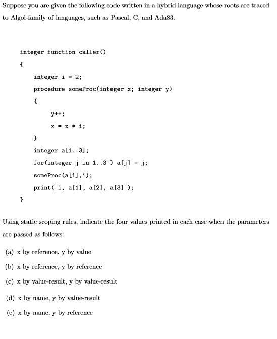 Solved For each case A through E What would the print(i, | Chegg.com