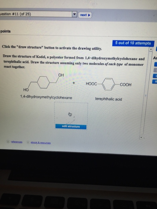 Solved Click the draw structure button to activate the | Chegg.com