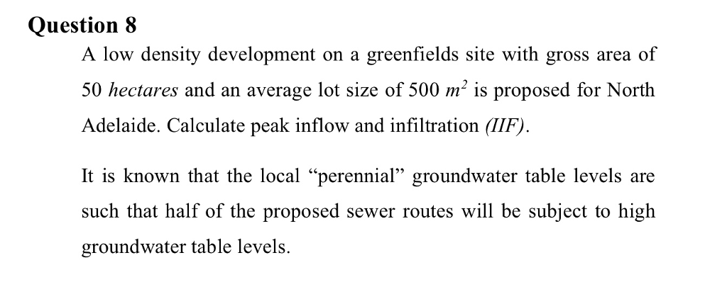 Solved A low density development on a greenfields site with | Chegg.com