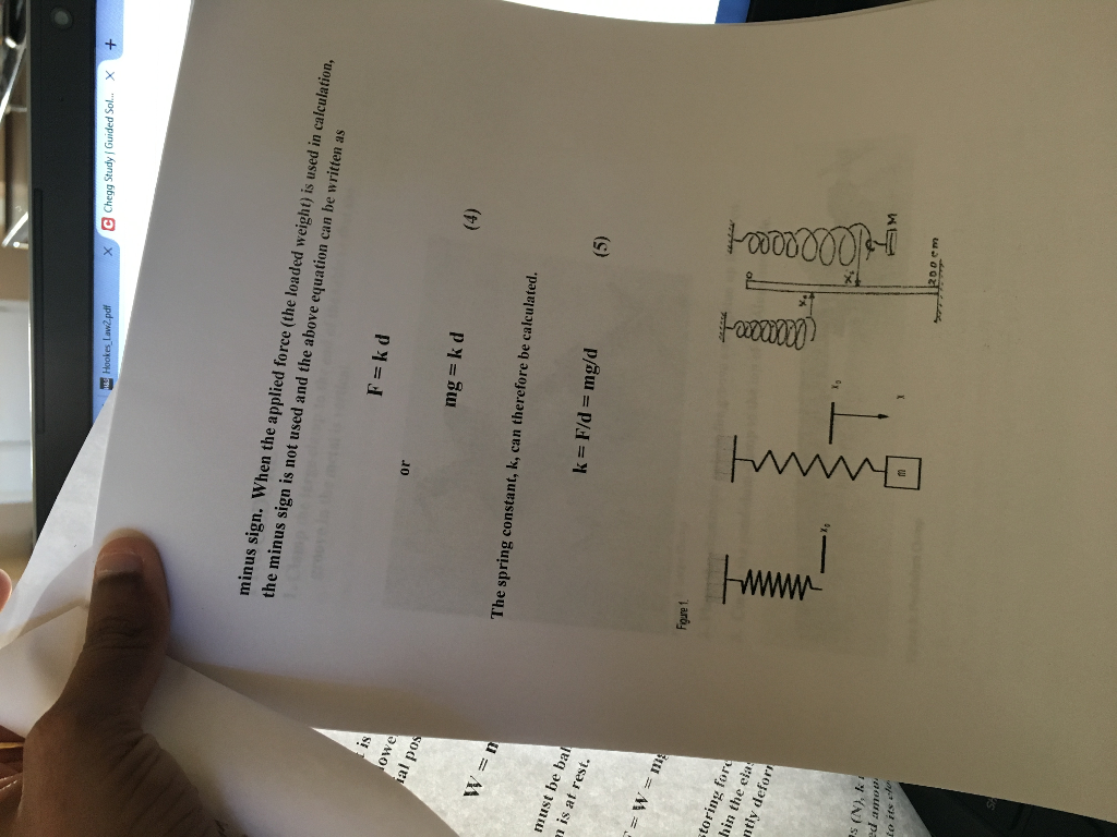 Solved I need to make a lab report on lab spring constant I