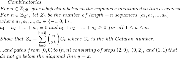 Solved Combinatorics For n e Z>0, give a bijection between | Chegg.com