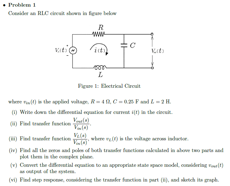 Solved Consider An Rlc Circuit Shown In Figure Below Where Chegg Com