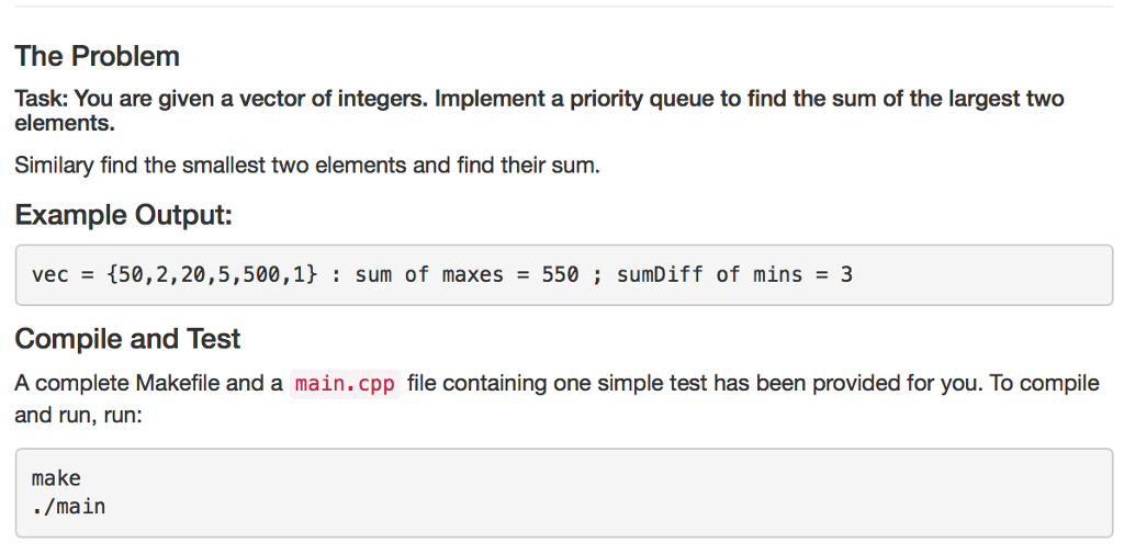 Solved The Problem Task: You are given a vector of integers. | Chegg.com