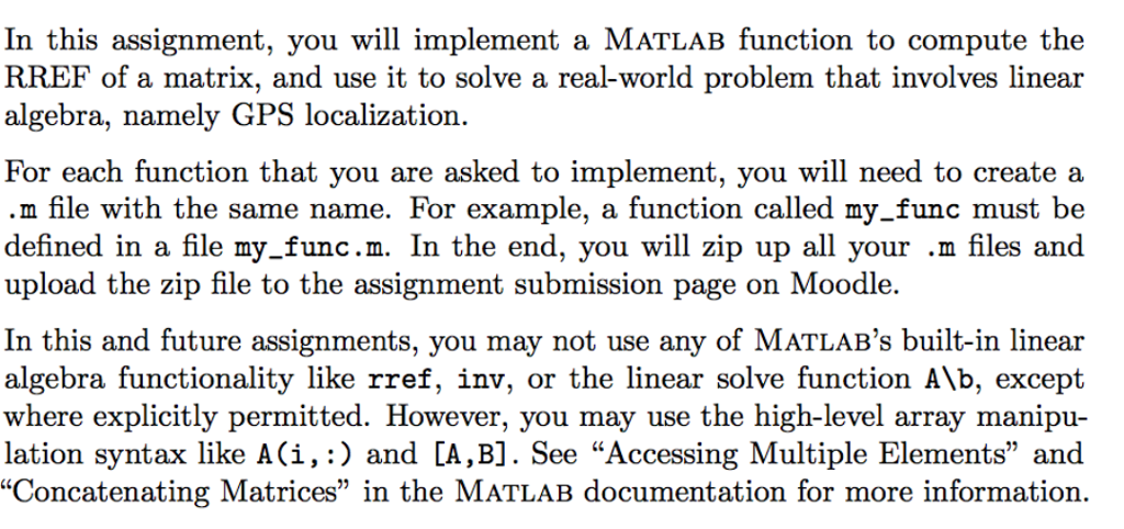 In this assignment, you will implement a MaTLAB | Chegg.com