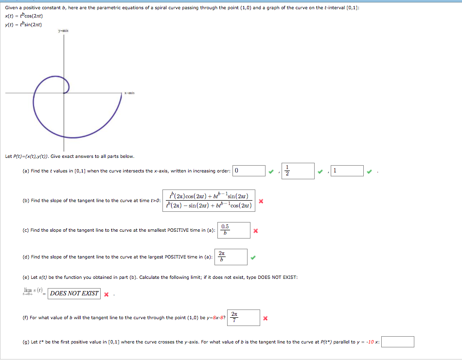 Solved Given A Positive Constant B, Here Are The Parametric | Chegg.com