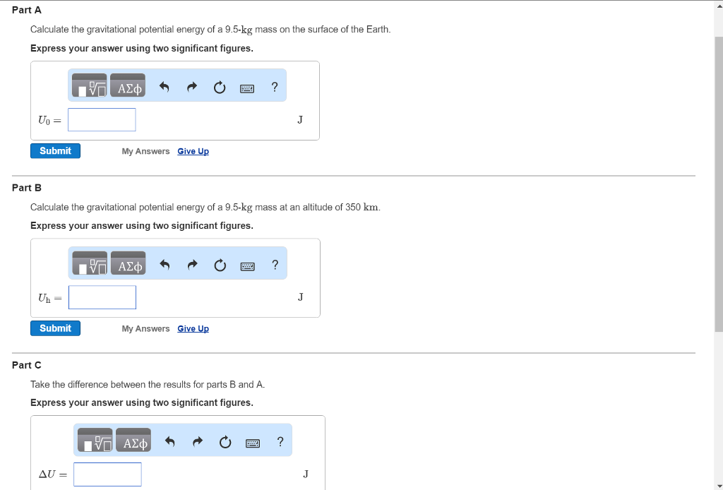 Solved Calculate the gravitational potential energy of a | Chegg.com