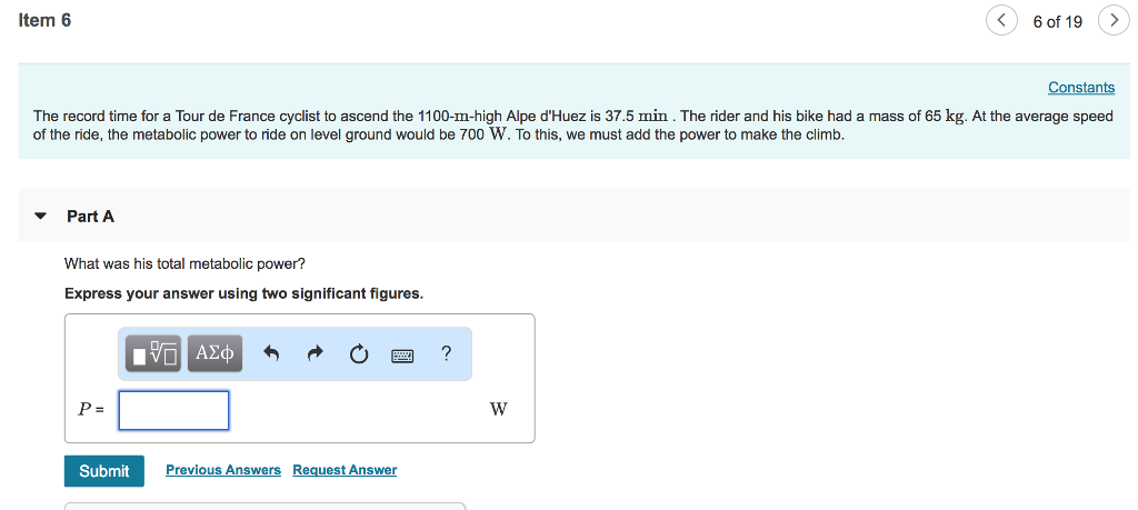 Solved Item 6 6of19 Constants The Record Time For A Tour Chegg