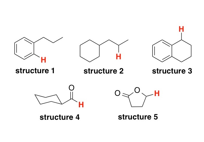 Solved Based only on the protons shown in red for each | Chegg.com