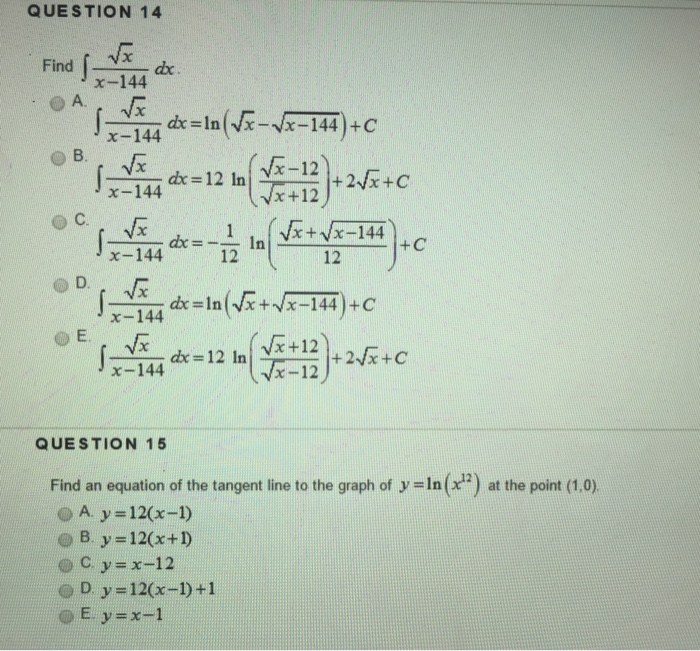 solved-find-integral-square-root-x-x-144-dx-integral-chegg