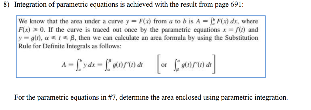 Integration of parametric equations is achieved with | Chegg.com